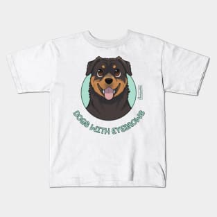 Dogs with eyebrows - Rottweiler Kids T-Shirt
